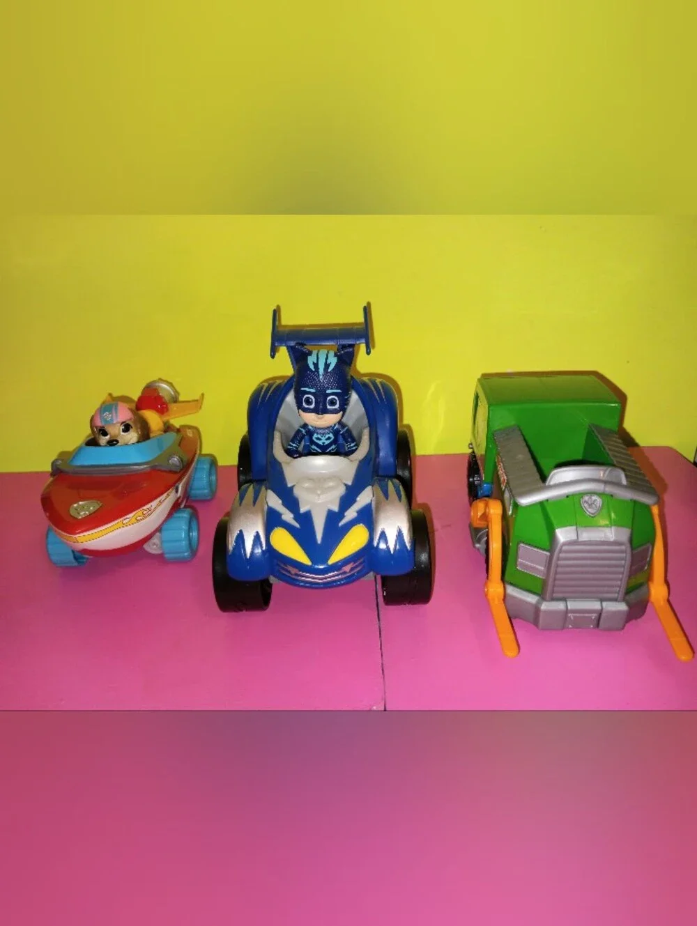 Pj masks & paw patrol kids toy car boat bundle